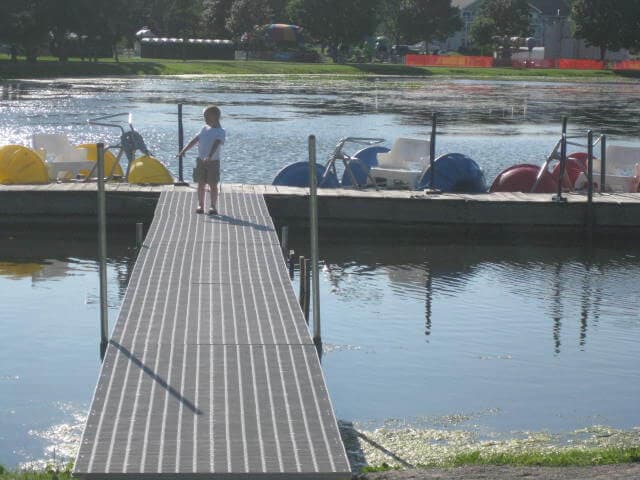 Dock installation at Menominee Park Wisconsin