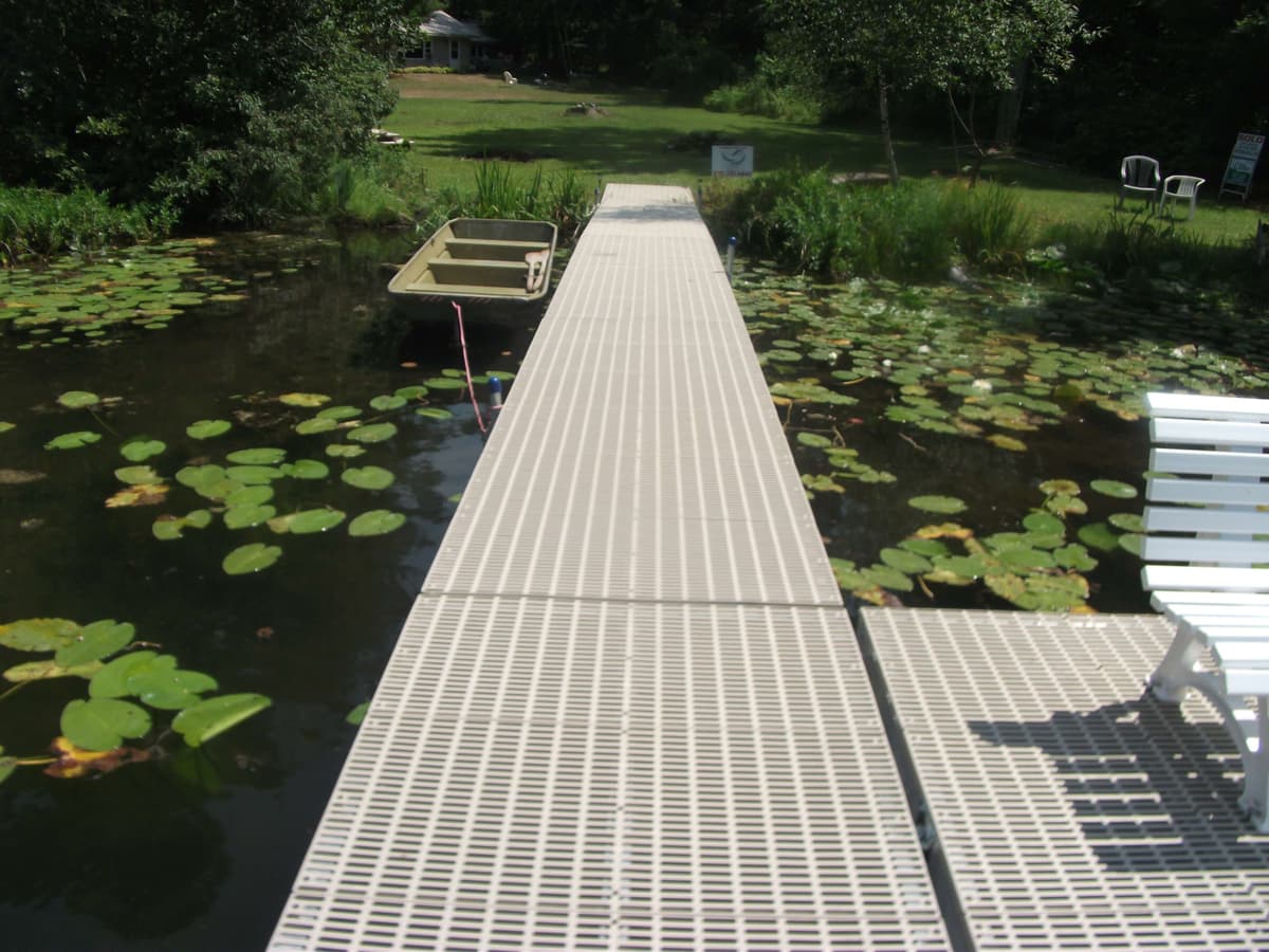 Dock installation on Otter Road Waupaca Wisconsin
