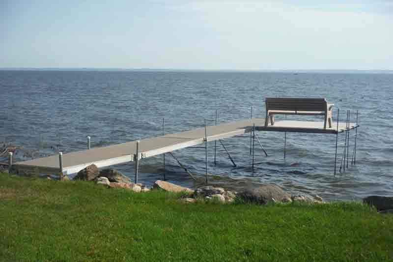Boat lift installed on Wisconsin lake by Piers 2U