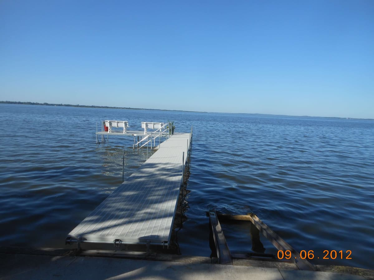 Lakefront dock system installed September 2012